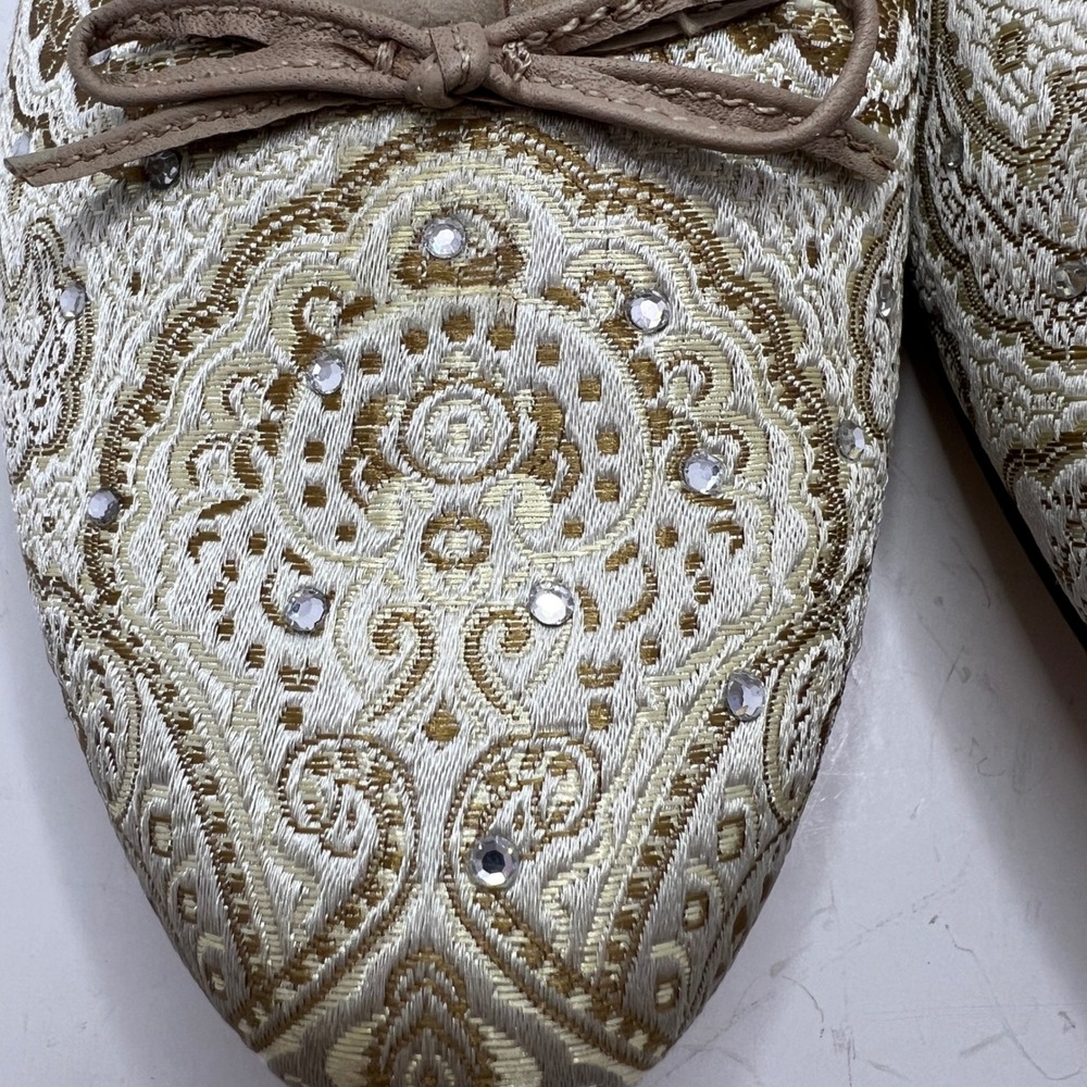 Nine & Company Womens Gold Paisley Brocade Rhinestone Kitten Heel Pumps 9.5M - Picture 9 of 9